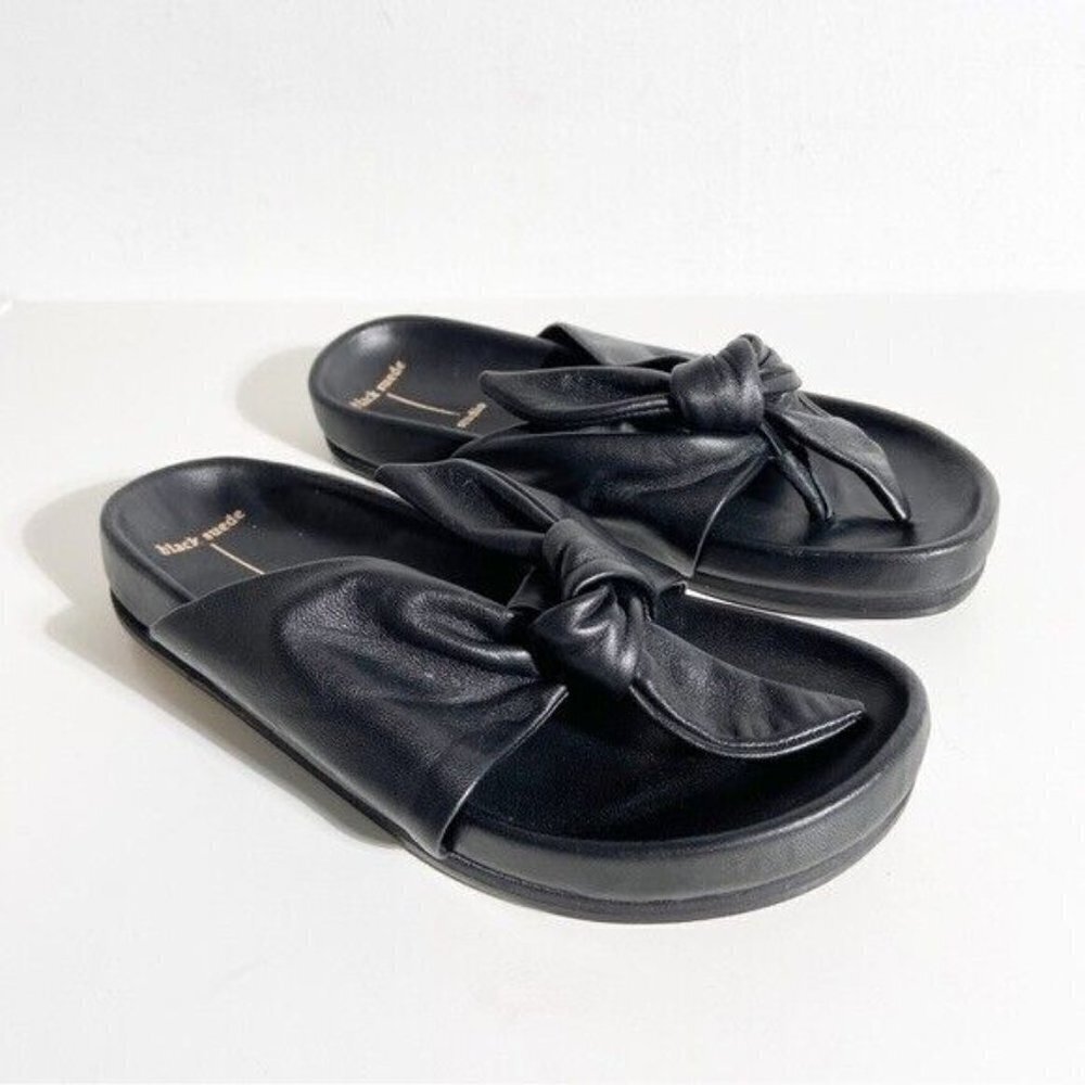 Black suede Studio "Charlize" Knotted Napa Sporty Sandal BNWT women sz 36 NEW